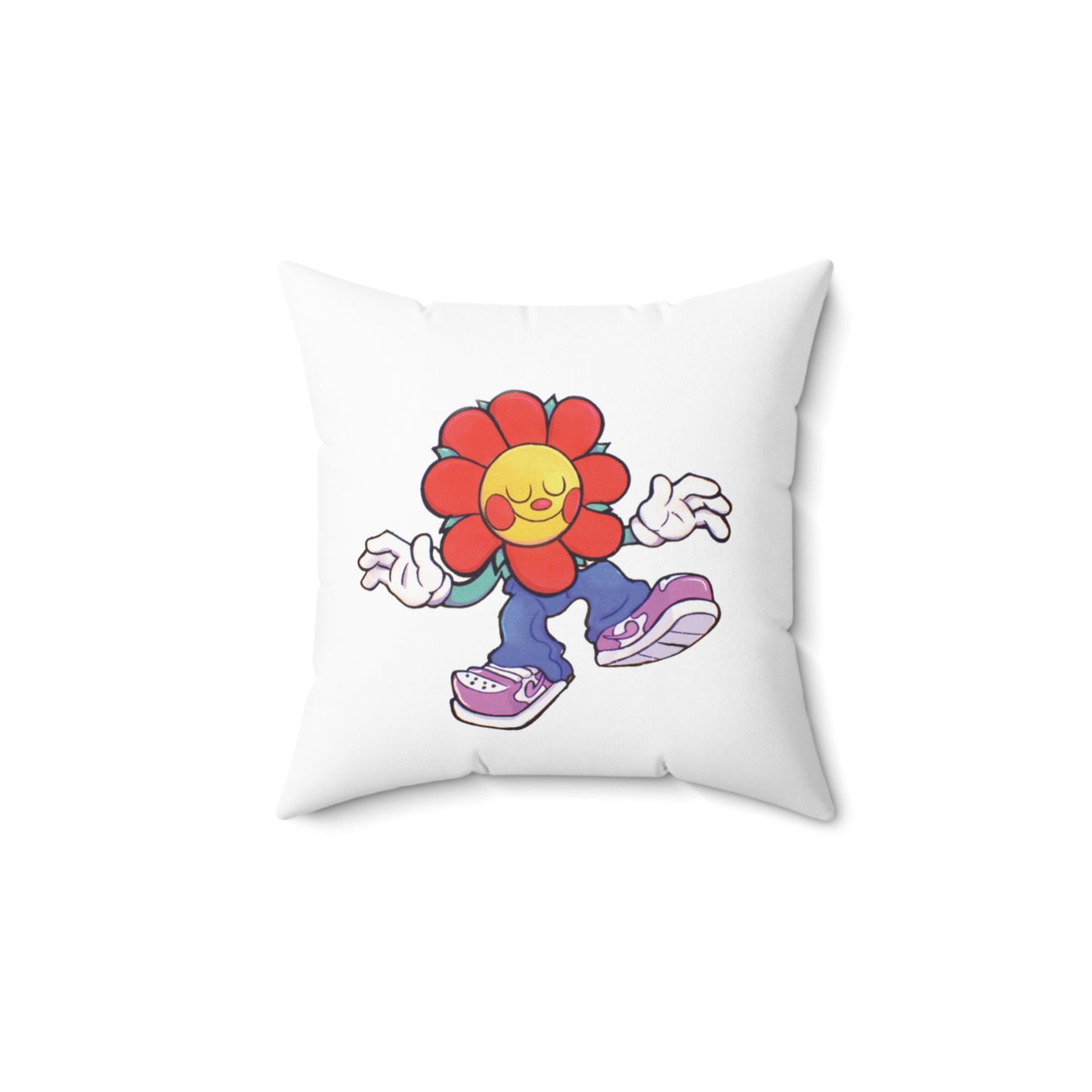 Flower Dij Spun Polyester Square Pillow